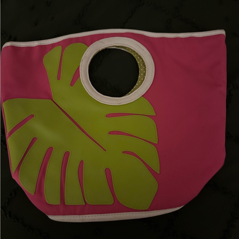 Victoria’s Secret Pink and Green Leaf Tote Bag